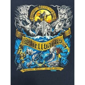 Shellbacks Ancient Order Of The Deep Graphic T-Shirt Mens Blue 2XL 7.62 Design